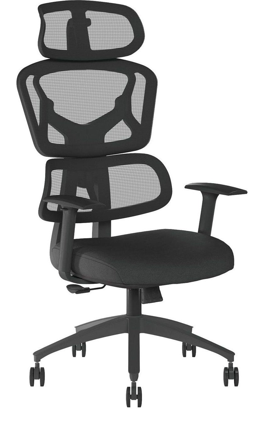 Trinity High Back Mesh Chair with Headrest in black