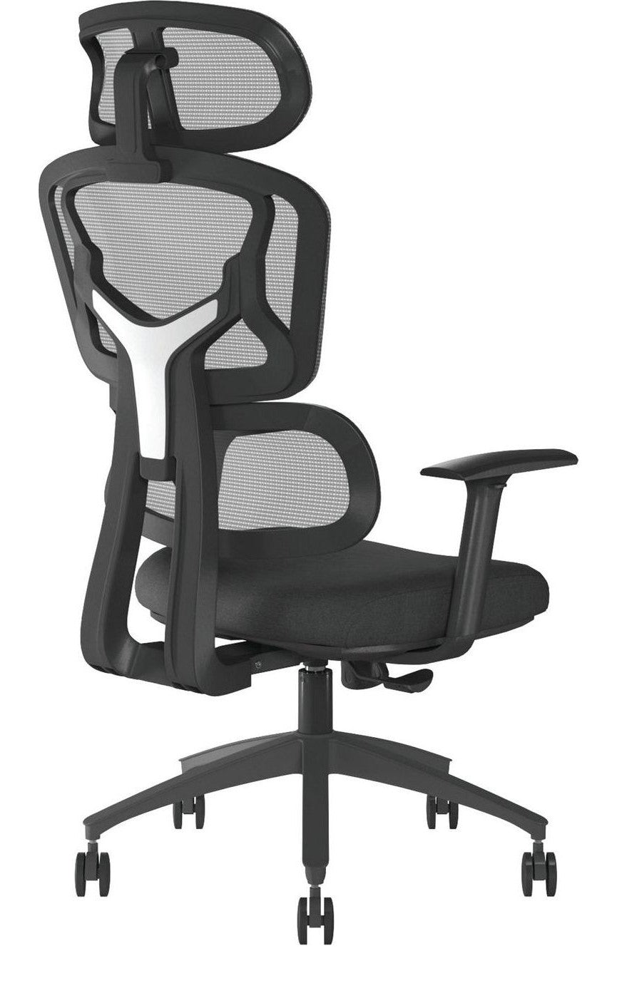 Trinity High Back Mesh Chair with Headrest in black, view 3