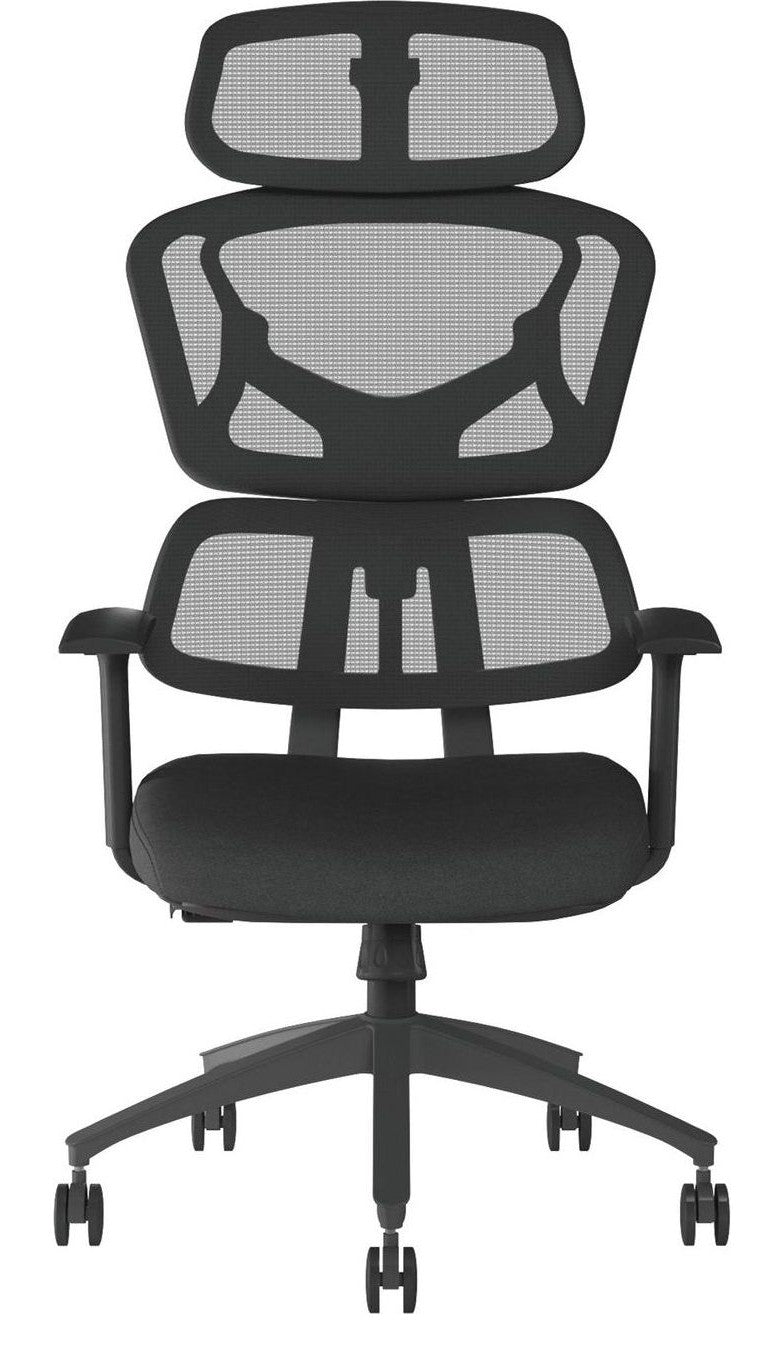 Trinity High Back Mesh Chair with Headrest in black, view 4