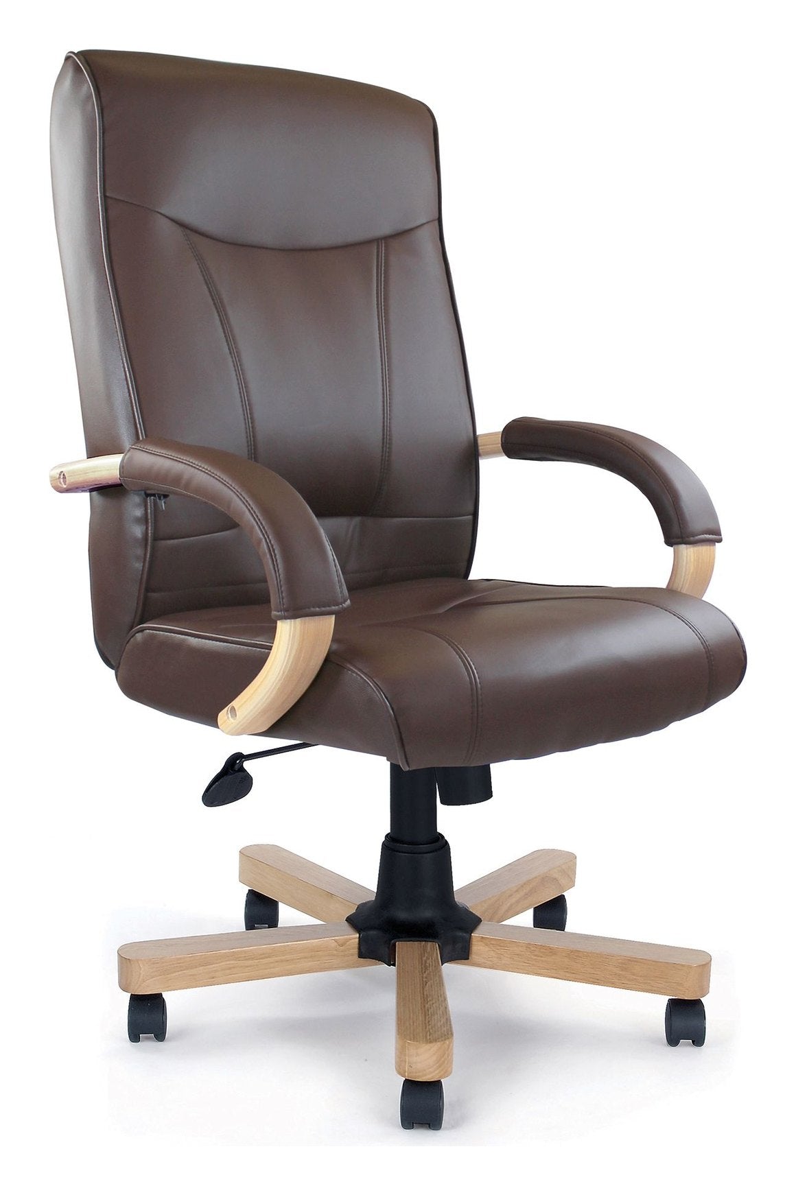 Troon High Back Leather Executive Chair in brown, view 2