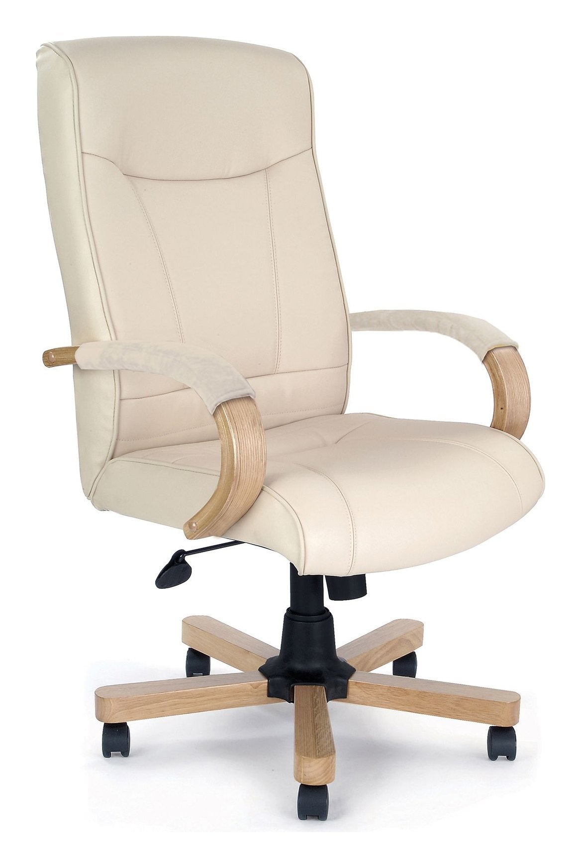 Troon High Back Leather Executive Chair in cream, view 2