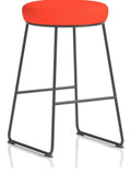Turin Bespoke Black Frame Fabric Seat Stool Chair, orange