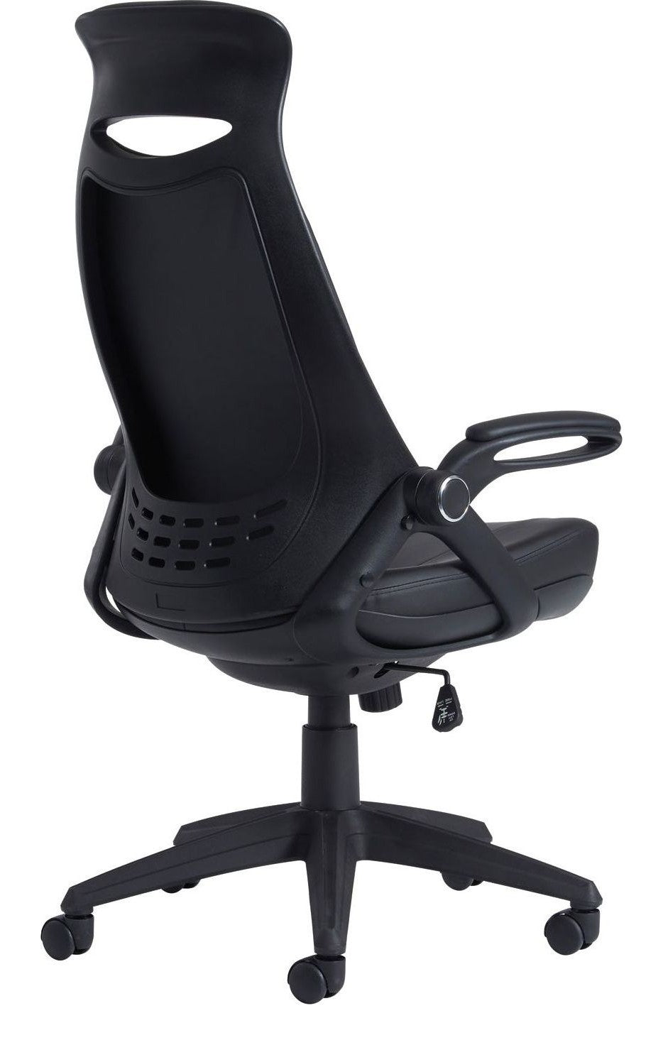 Tuscan Faux Leather Executive Chair in black from the back