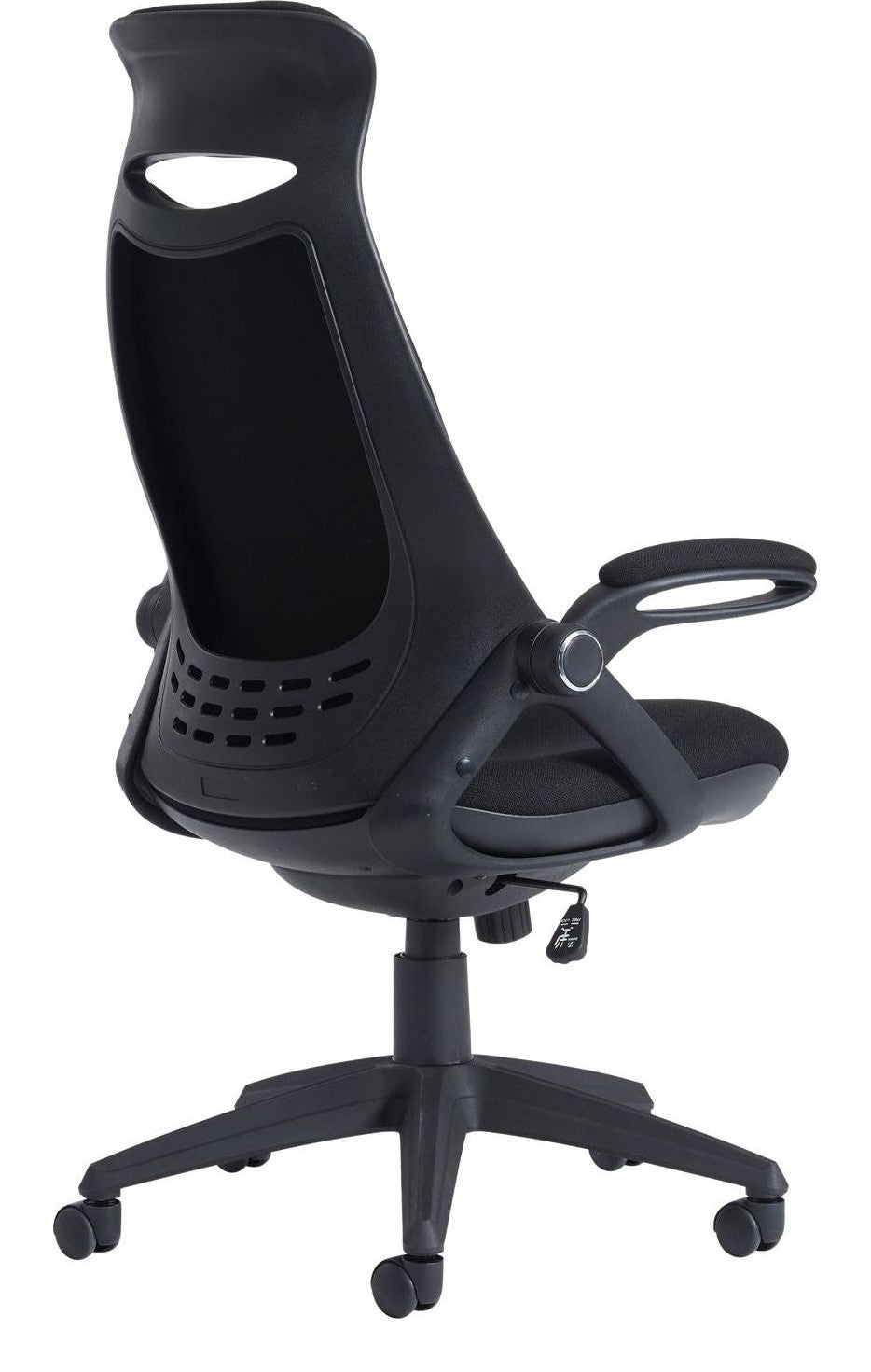 Tuscan High Back Operator Chair in black from the back
