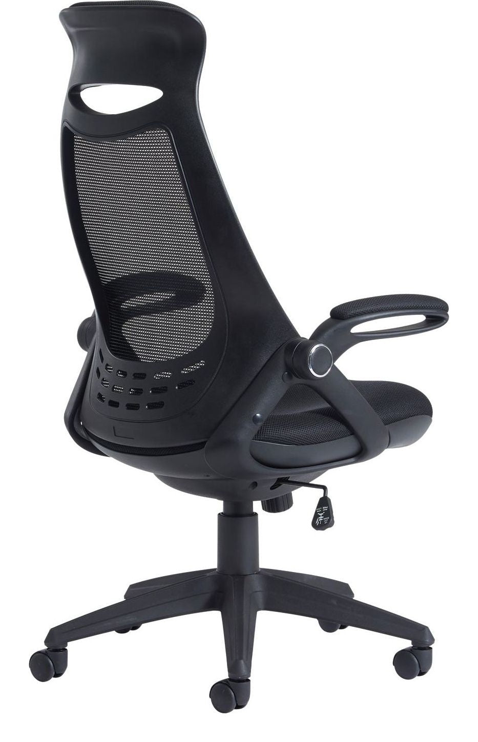 Tuscan Mesh High Back Operator Chair in black from the back