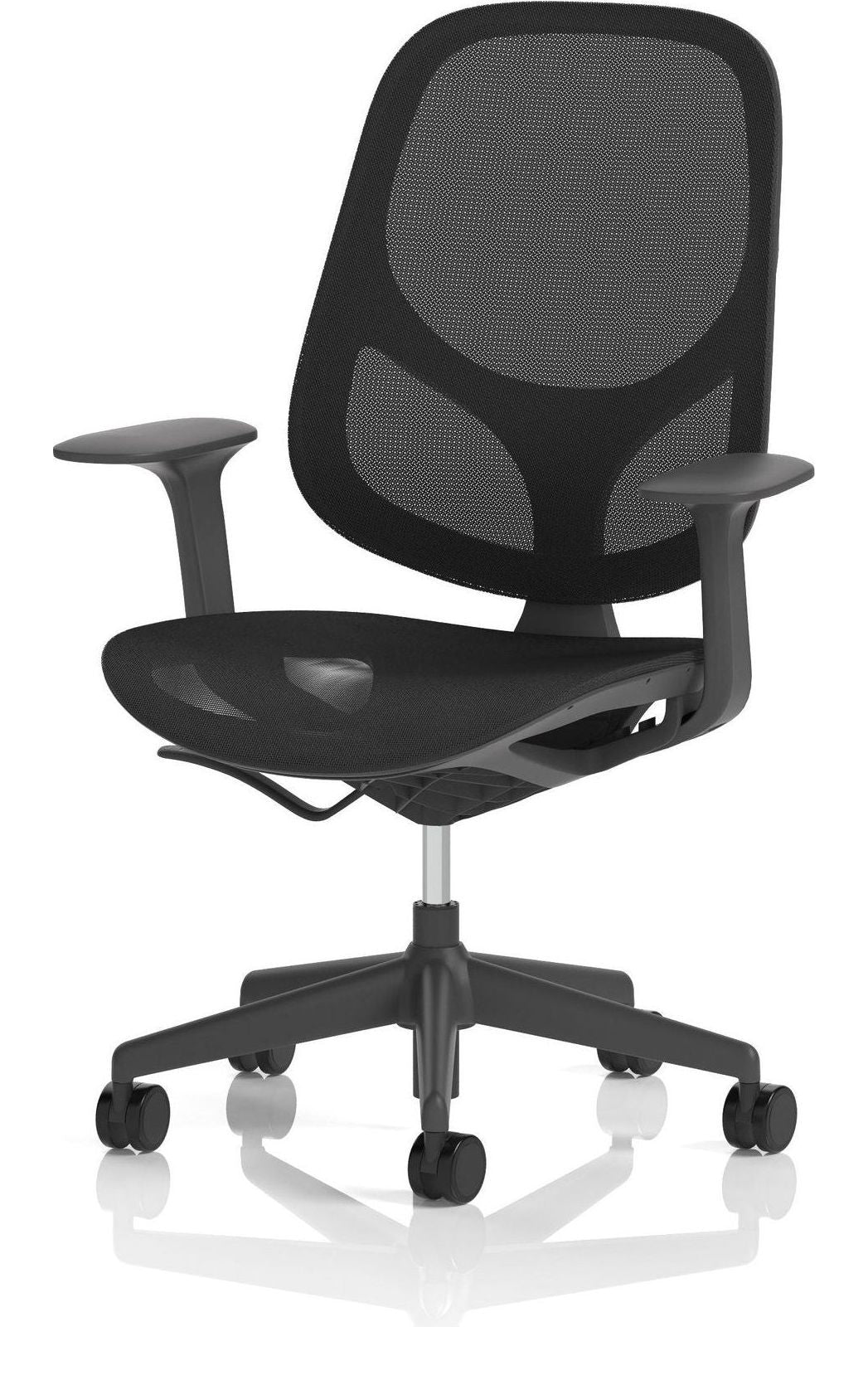 Tutti Mesh Medium Back Task Operator Chair, black, another view 2