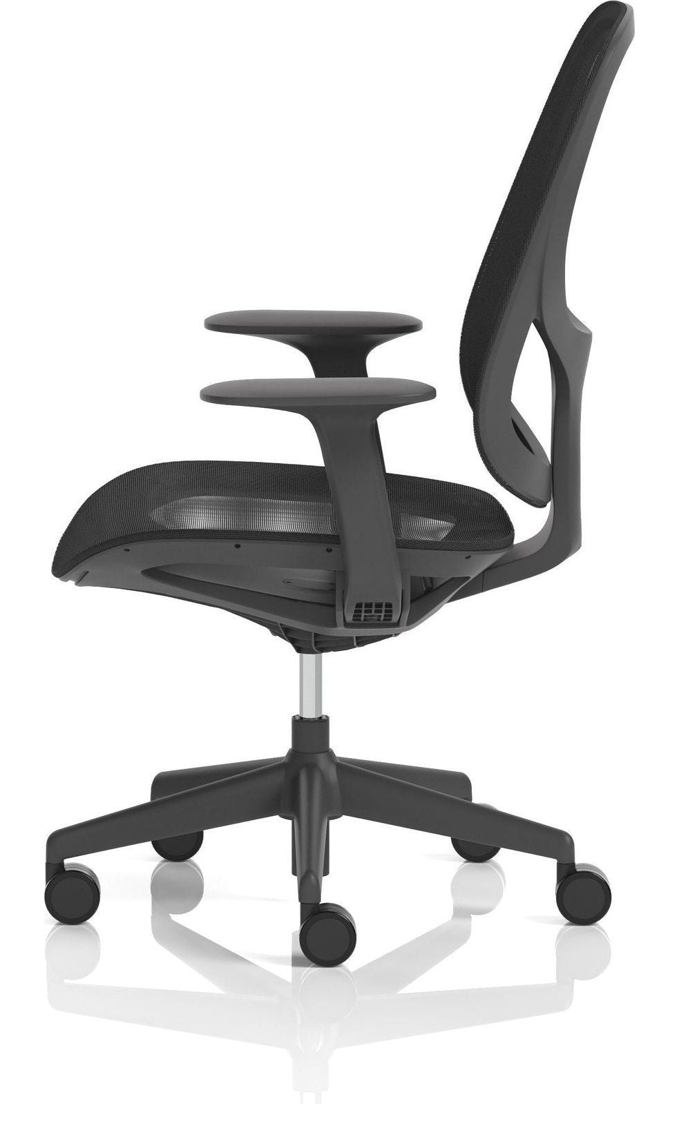 Tutti Mesh Medium Back Task Operator Chair, black, another view 3