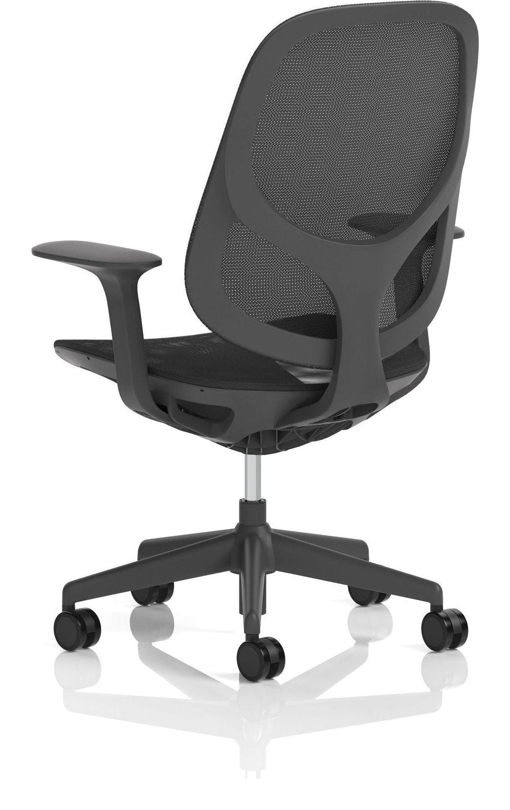 Tutti Mesh Medium Back Task Operator Chair, black, another view 4