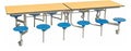 Twelve Seat Rectangular Mobile Folding Table in Maple