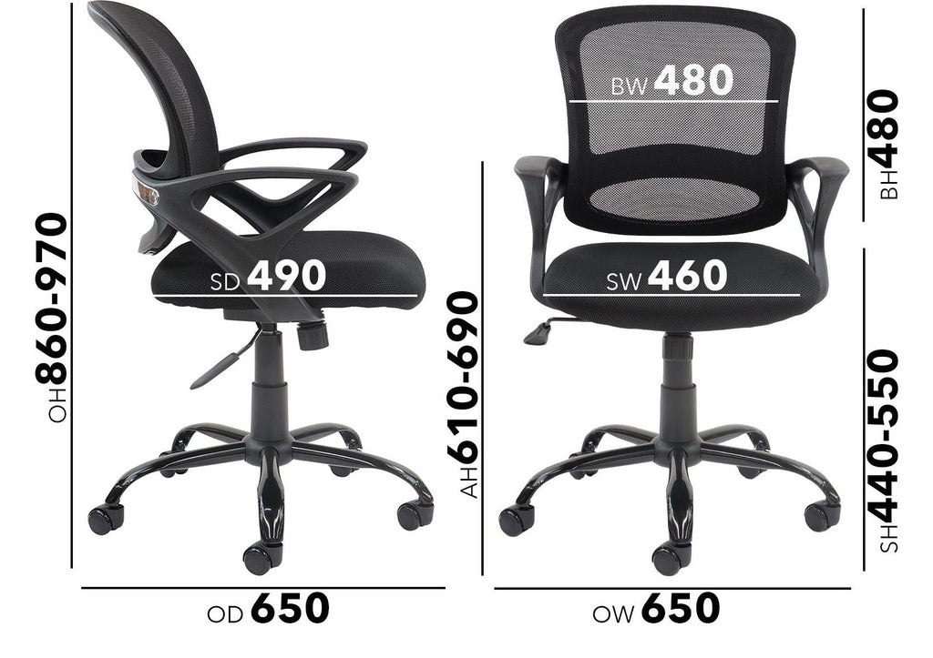 Tyler Mesh Task Chair dimensions