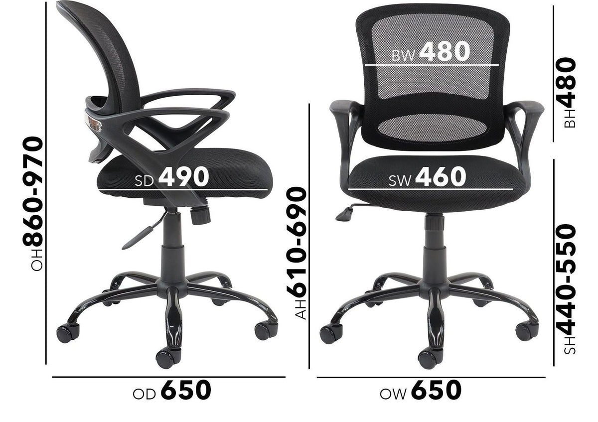 Tyler Mesh Task Chair dimensions