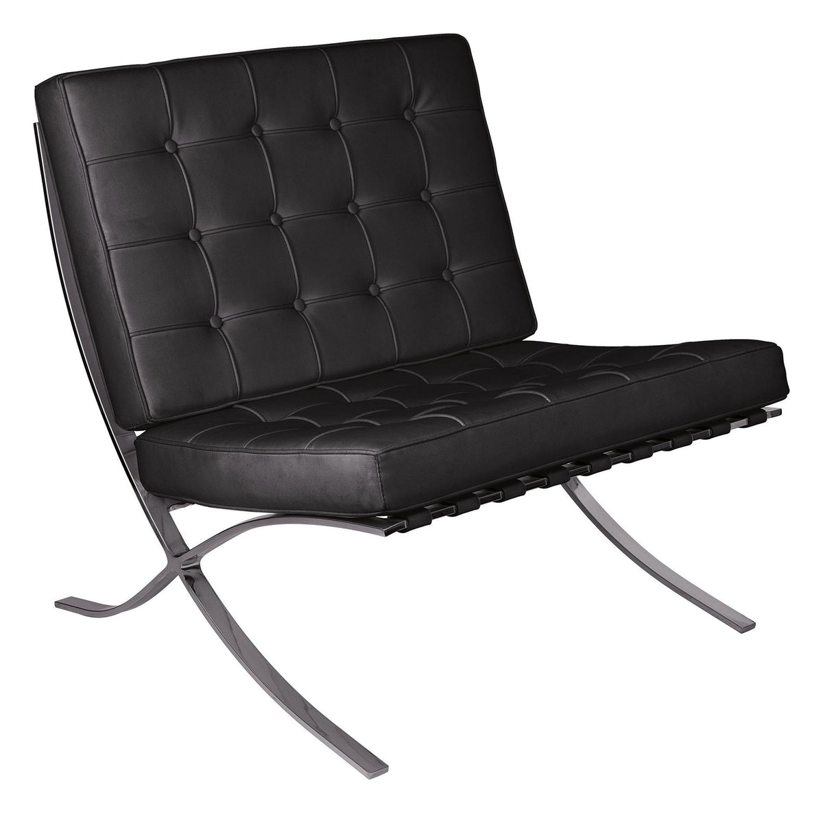 Valencia Leather Reception Chair in black, one seater