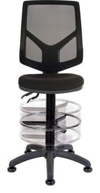 Vanguard Mesh Draughtsman Chair in black, deluxe foot ring, view 2