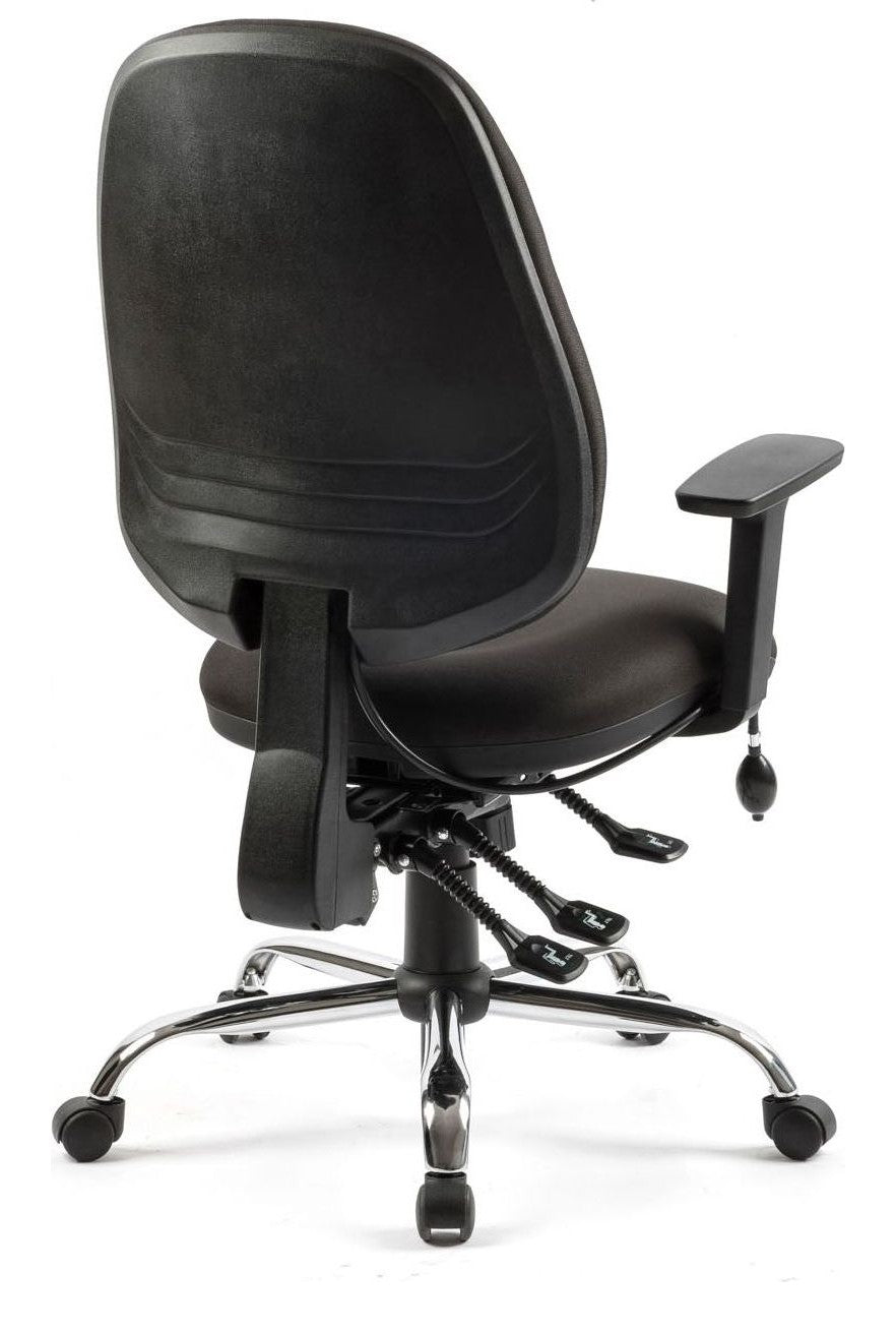 Vantage Ergo 24 Hour Task Chair in black from the back