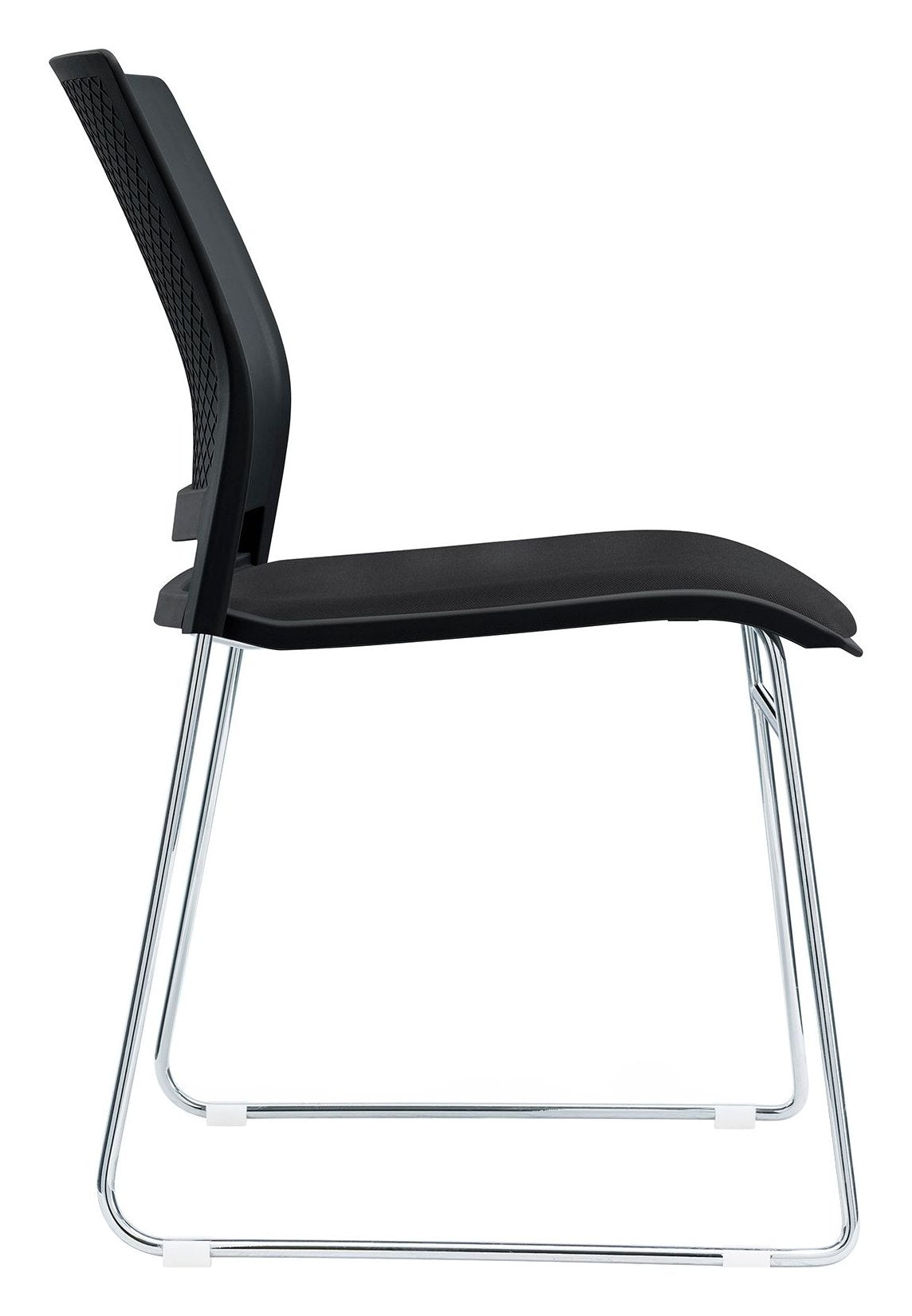 Verse Stacking Chair with Seat Pad in black, black