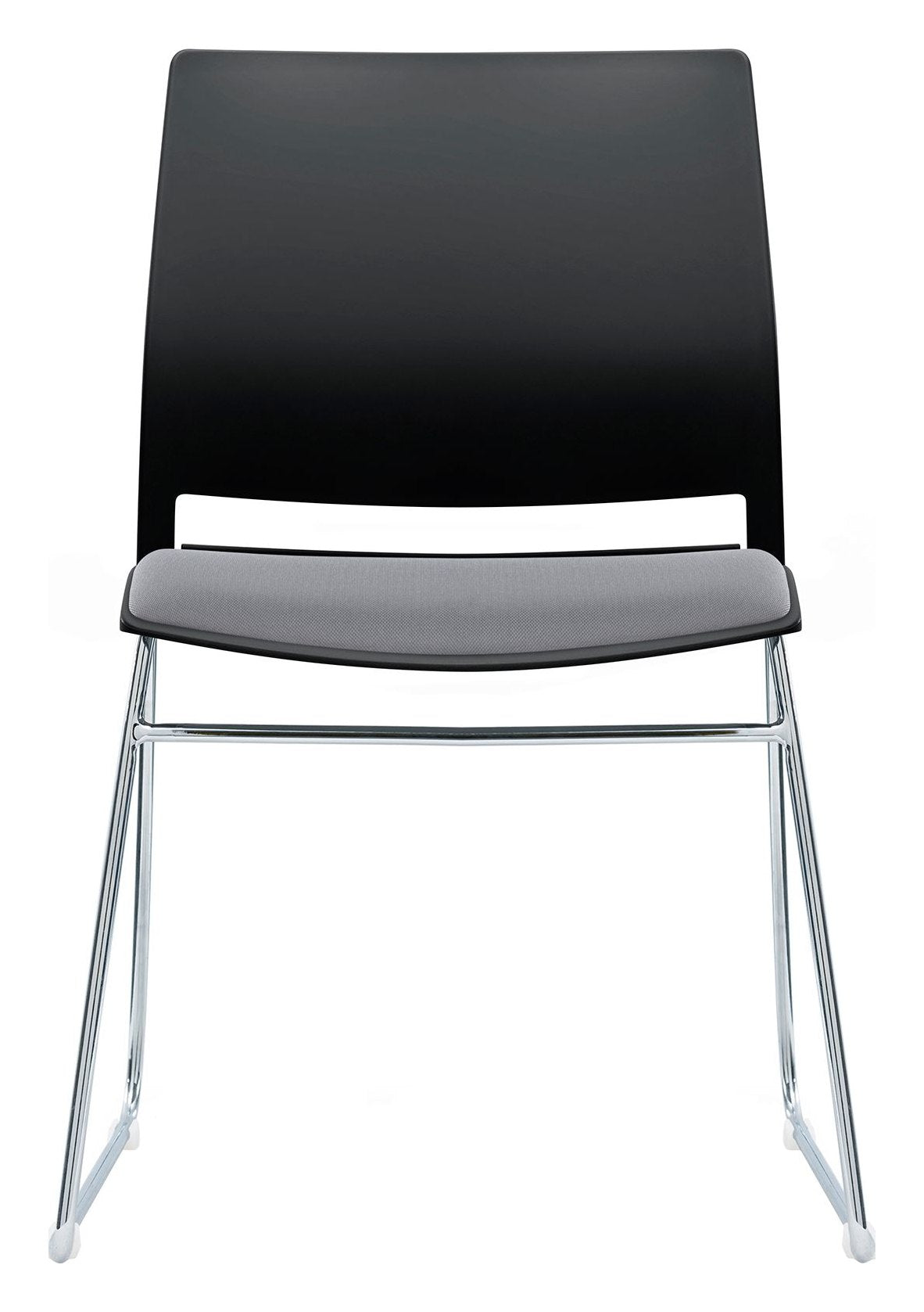Verse Stacking Chair with Seat Pad in black, grey