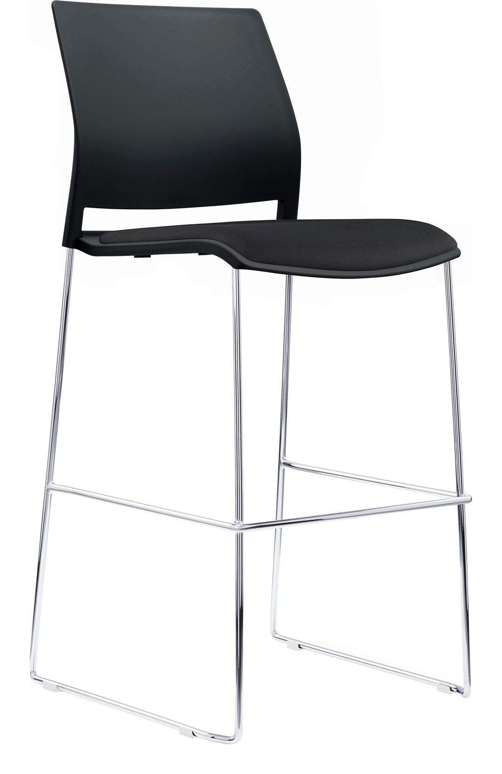 Verse Stacking Stool with Seat Pad in black, black