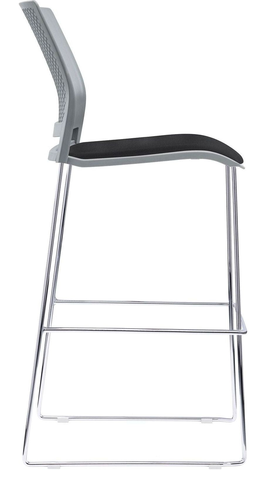 Verse Stacking Stool with Seat Pad in grey, black