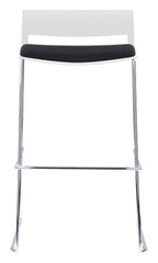 Verse Stacking Stool with Seat Pad in white, black