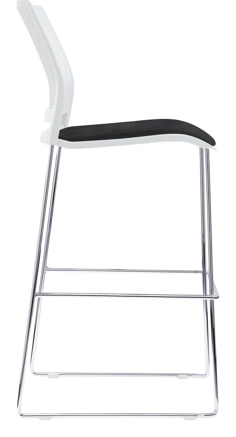 Verse Stacking Stool with Seat Pad in white, black
