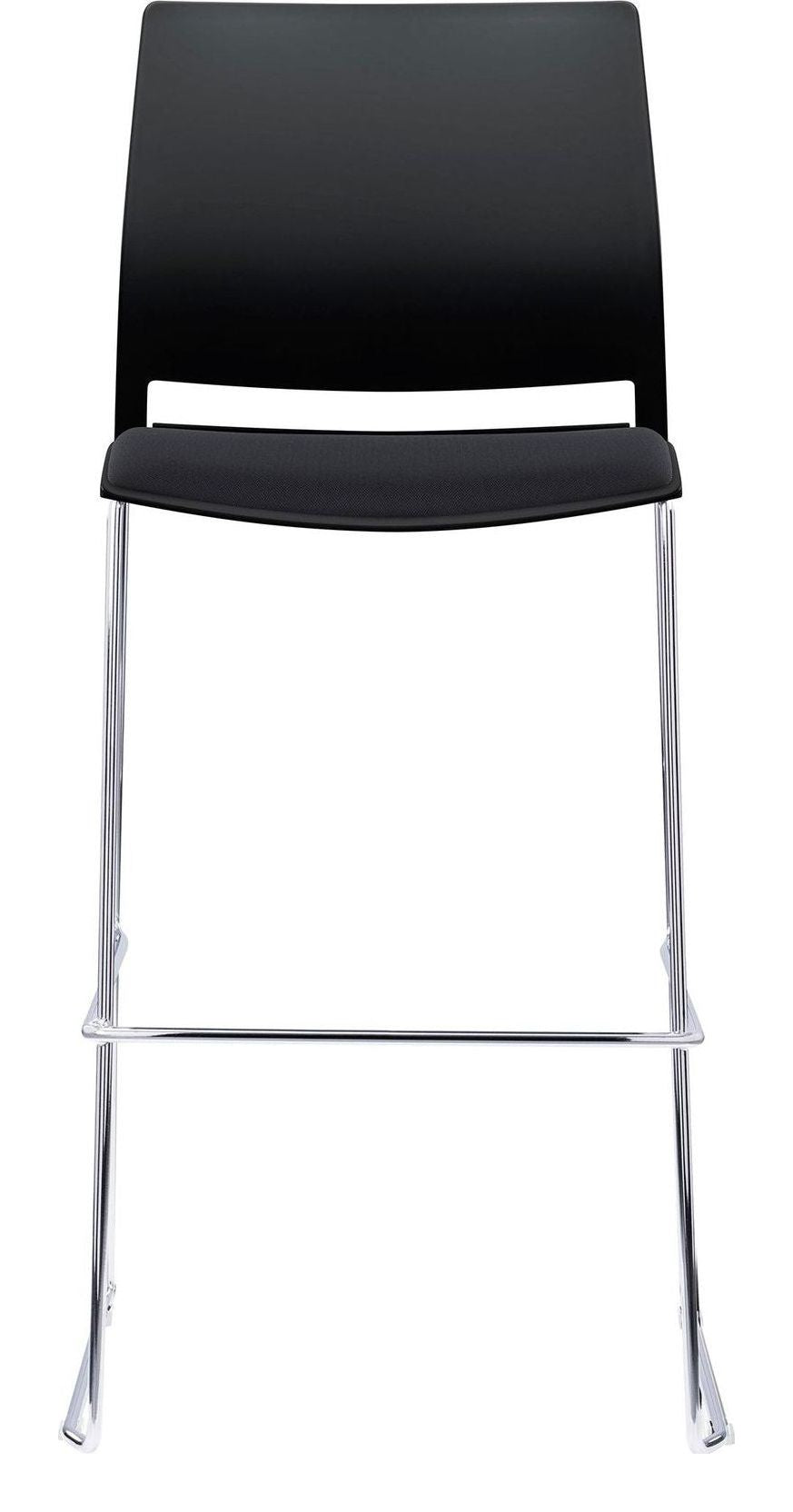 Verse Stacking Stool with Seat Pad in black, black