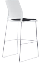 Verse Stacking Stool with Seat Pad in white, black