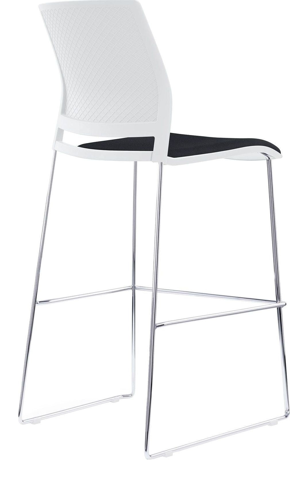 Verse Stacking Stool with Seat Pad in white, black