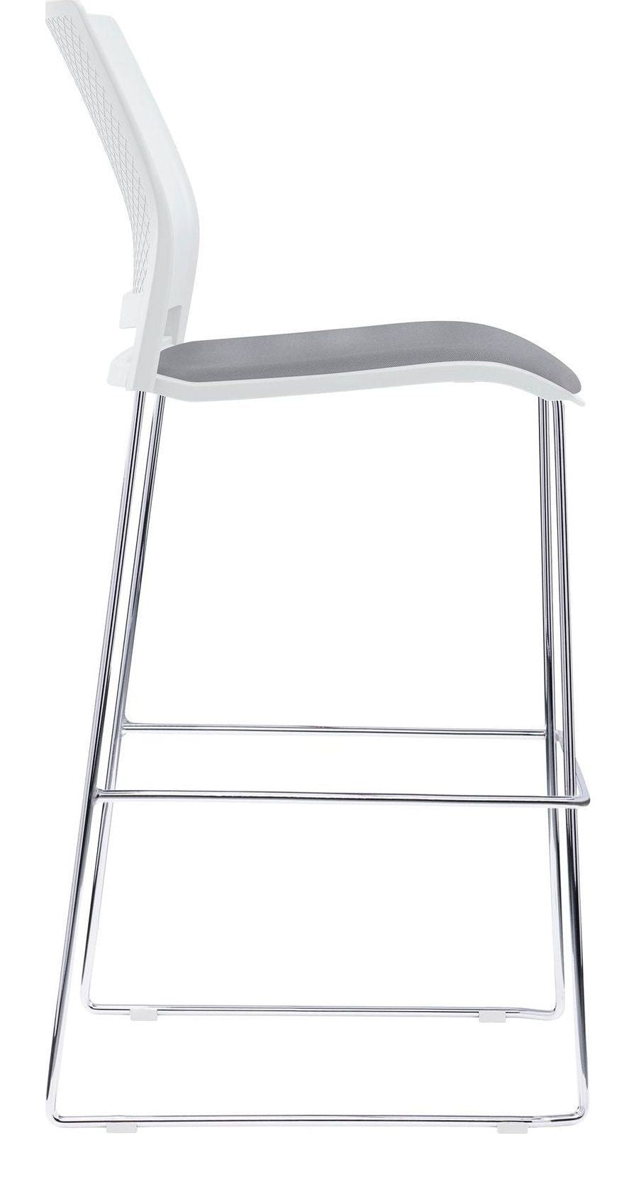 Verse Stacking Stool with Seat Pad in white, grey