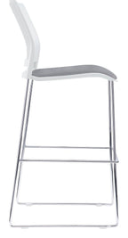 Verse Stacking Stool with Seat Pad in white, grey
