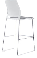 Verse Stacking Stool with Seat Pad in white, grey