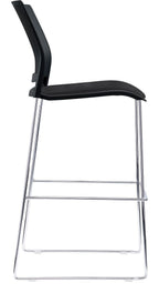 Verse Stacking Stool with Seat Pad in black, black