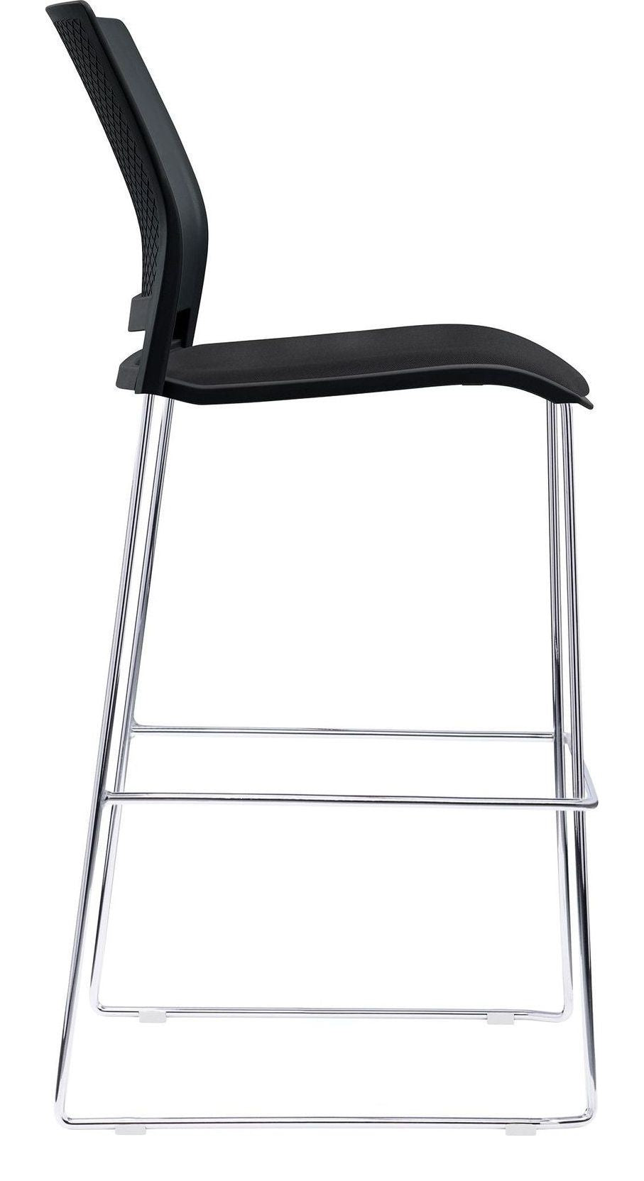 Verse Stacking Stool with Seat Pad in black, black