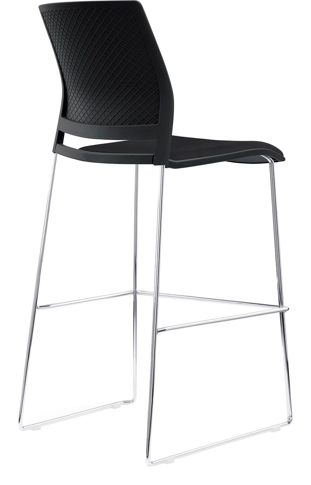 Verse Stacking Stool with Seat Pad in black, black