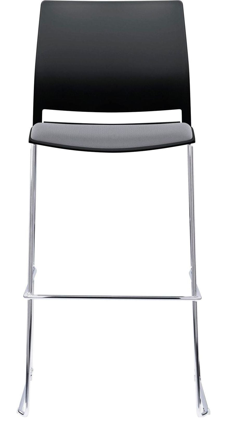 Verse Stacking Stool with Seat Pad in black, grey