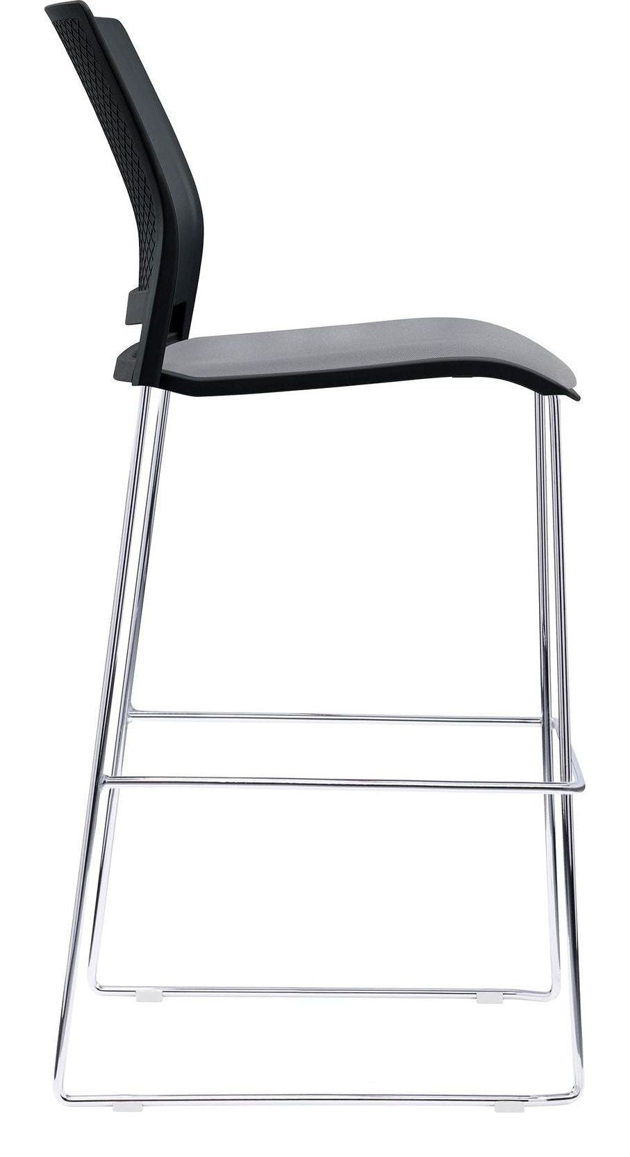 Verse Stacking Stool with Seat Pad in black, grey