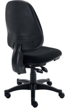 Versi 2 Lever Operator Chair in black from the back at an angle