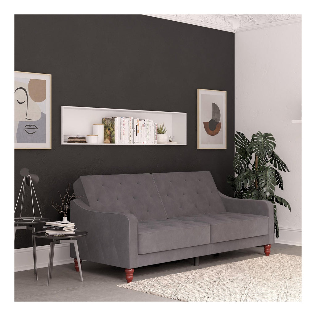Vintage Tufted Futon Velvet, view 12