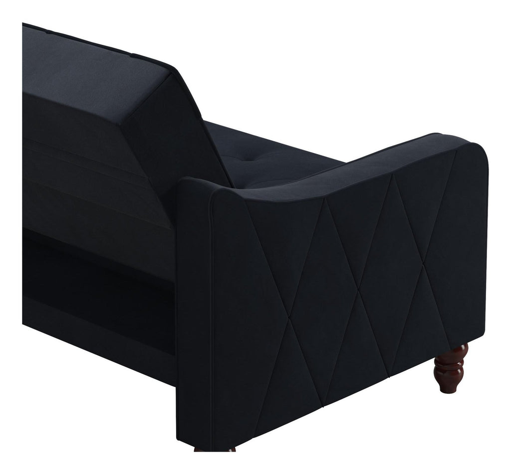 Vintage Tufted Futon Velvet, view 4