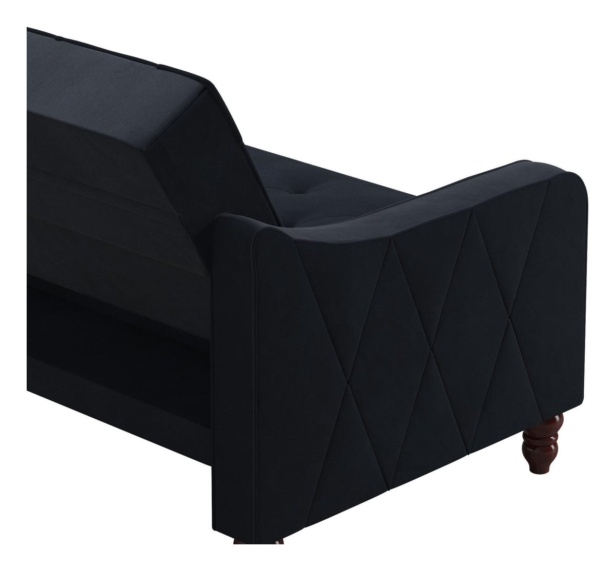 Vintage Tufted Futon Velvet, view 4