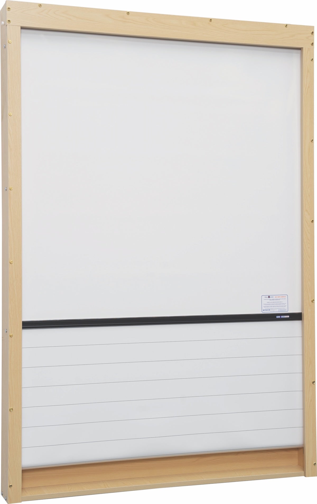 Wall Mounted Rollerboard, 1200 x 1800 mm, 3 sections, Plain White