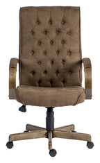 Warwick Executive Chair in brown suede effect, view 2