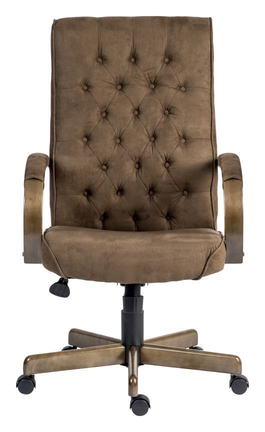 Warwick Executive Chair in brown suede effect, view 2