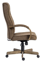 Warwick Executive Chair in brown suede effect, view 3