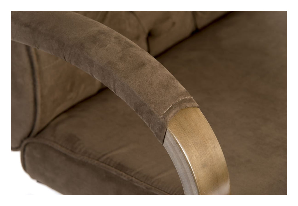 Warwick Executive Chair in brown suede effect, view 4