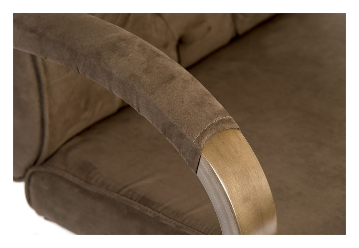 Warwick Executive Chair in brown suede effect, view 4