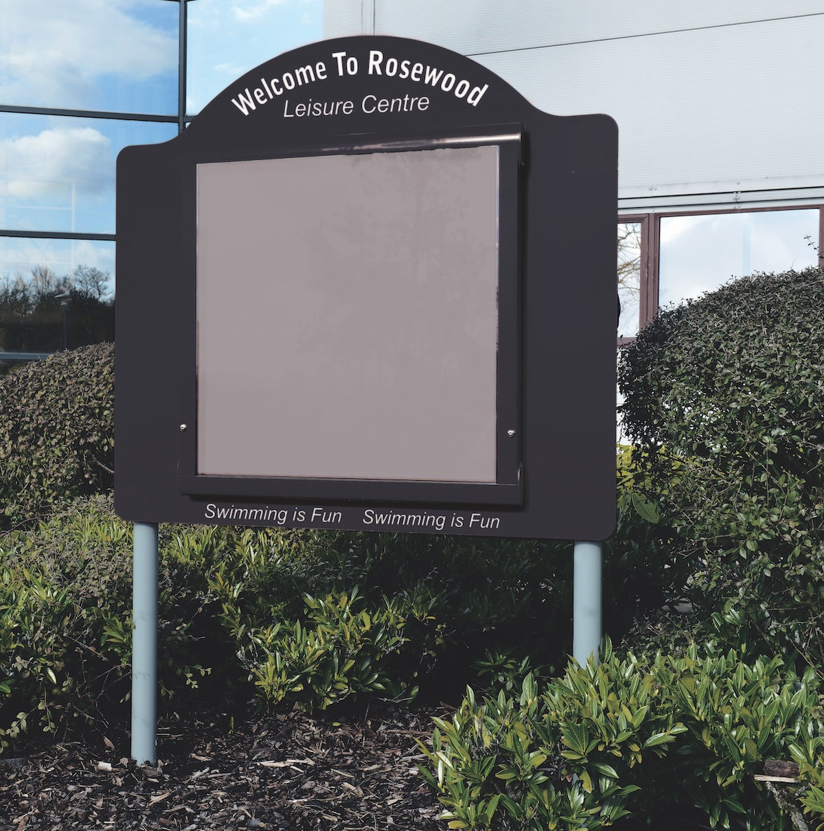 WeatherShield Contour Freestanding Outdoor Sign Sunken Post