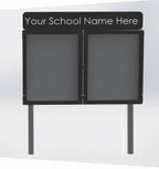 WeatherShield Headline Freestanding Outdoor Sign Sunken Posts, 780 x 1281 mm (9 x A4) single door, Red Frame, Red Felt