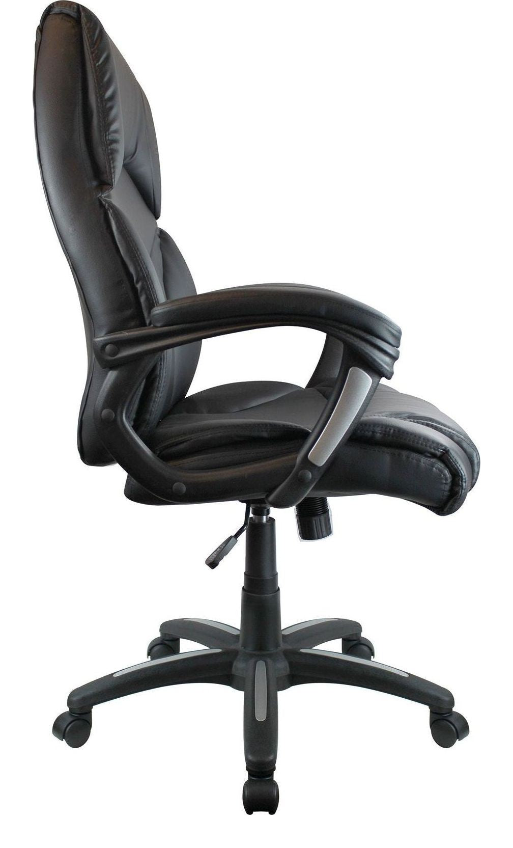 Wellington High Back Leather Effect Executive Chair in black, view 2