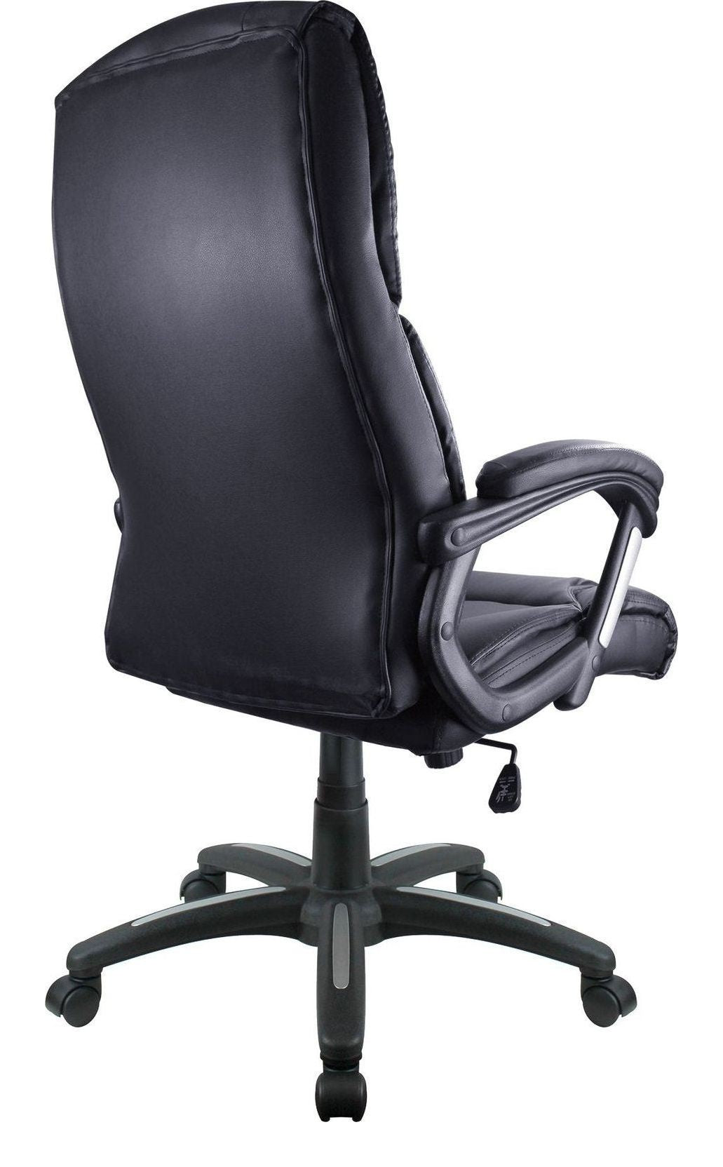 Wellington High Back Leather Effect Executive Chair in black, view 3