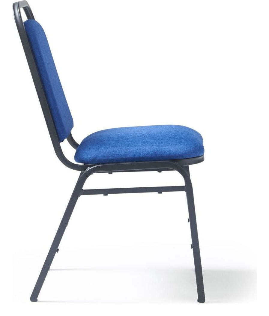 Yin Fabric Banquet Chair in blue from the side